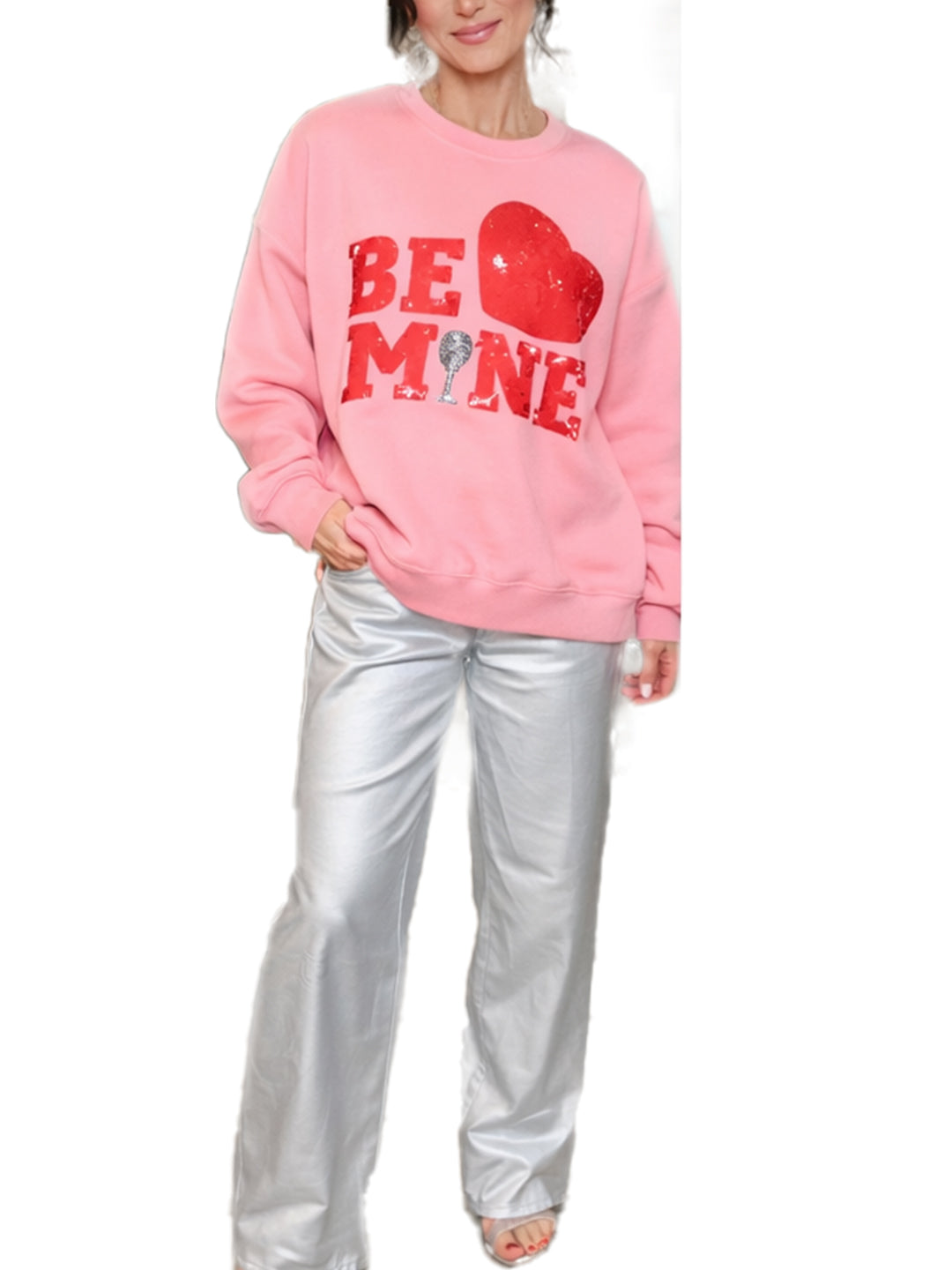 Valentine?¡¥s Day Be Mine Sequined Sweatshirt