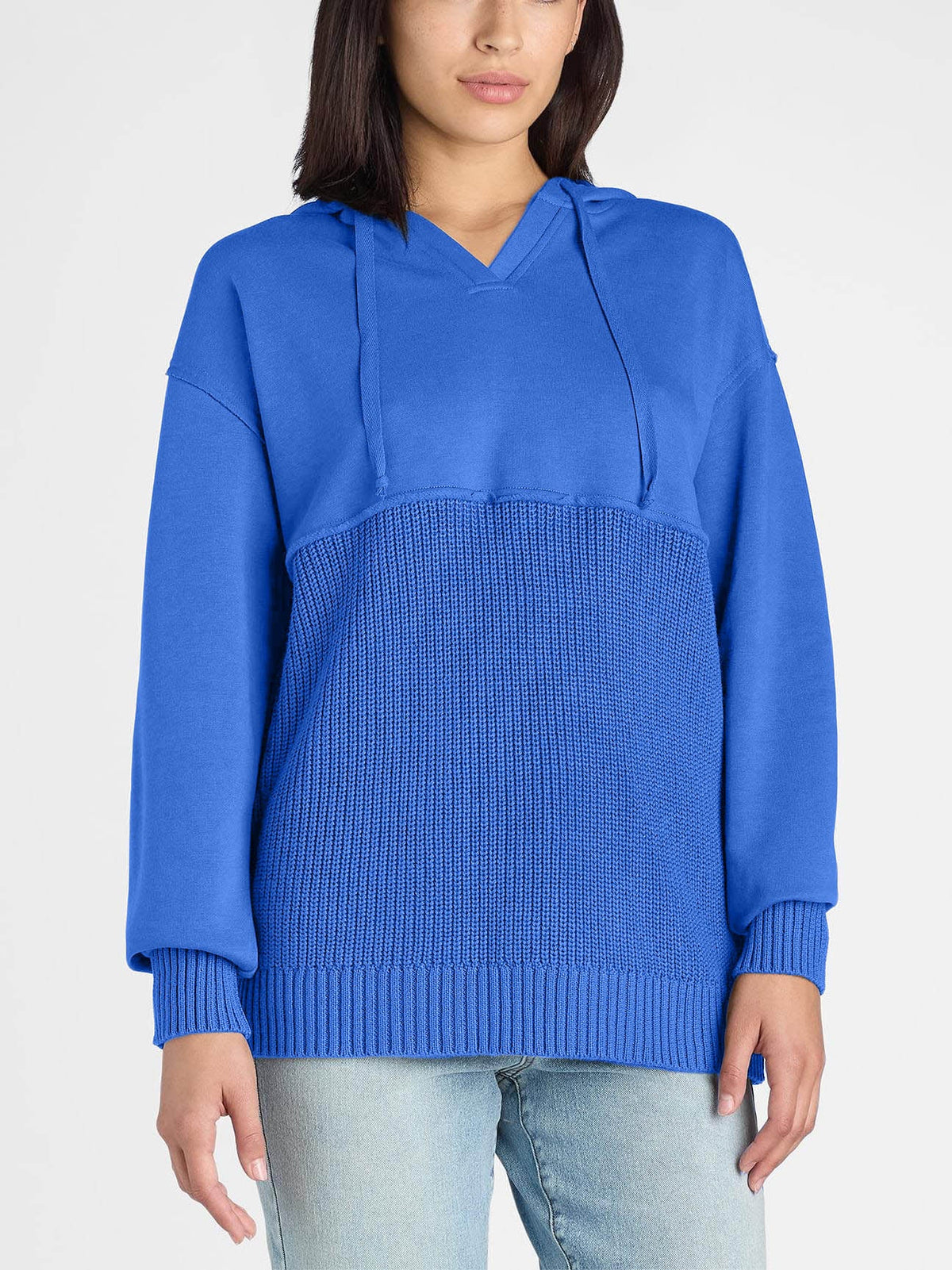 Women's Casual Mix Media Hoodie