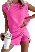 Women's Mineral Wash Tank Top and Slit Skirt Set