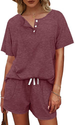 Basic Casual Short Sleeves Outfit 2 Pieces Set