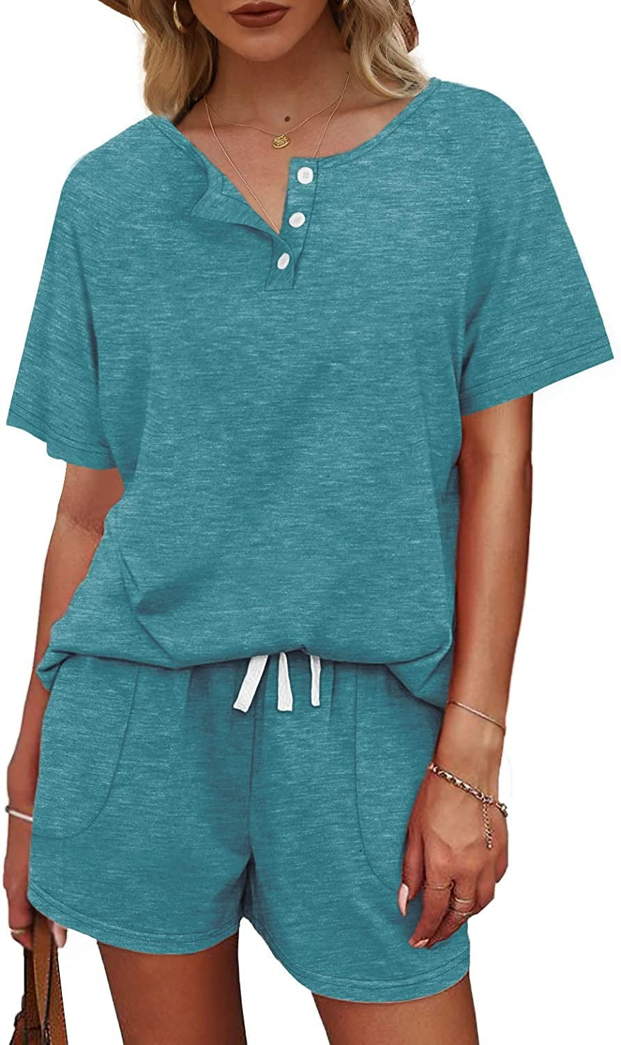 Basic Casual Short Sleeves Outfit 2 Pieces Set