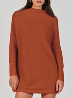 Women's Mock Neck Slouchy Knit Tunic Sweaters