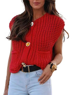 Women's Crochet Knit Sweater Vest