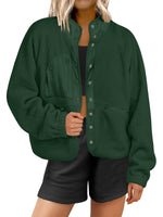 Women'sButton Down Fuzzy Fleece Jacket