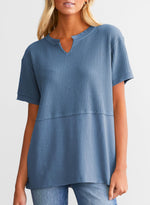 Women's CasualWaffle Knit Short Sleeve Top