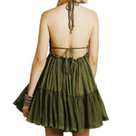 Women's Bohemian Style Spliced Backless Short Beach Dresses