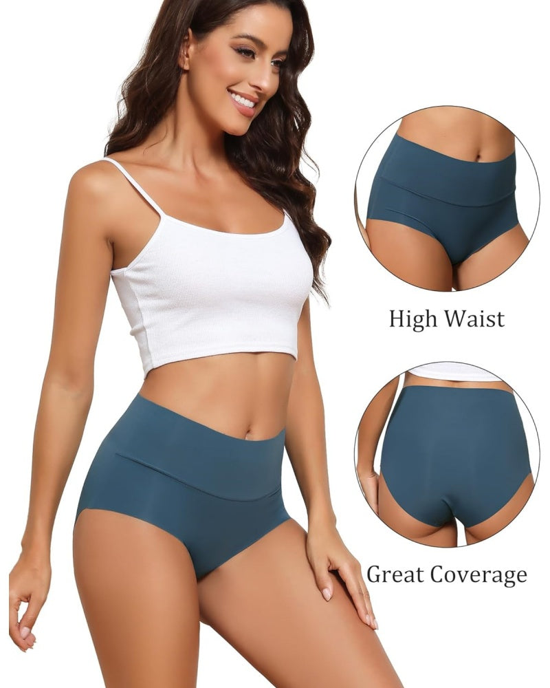 High Waist Underwear Seamless Panties No Show Invisible Briefs 6 Pack