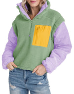 Women's Fleece Color Block Pullover Jacket