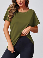 Women's Open Back Workout Casual Athlete T-Shirts