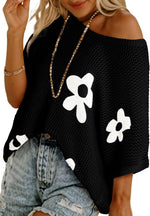 Women's Floral Short Sleeve Crocheted Cover-Up