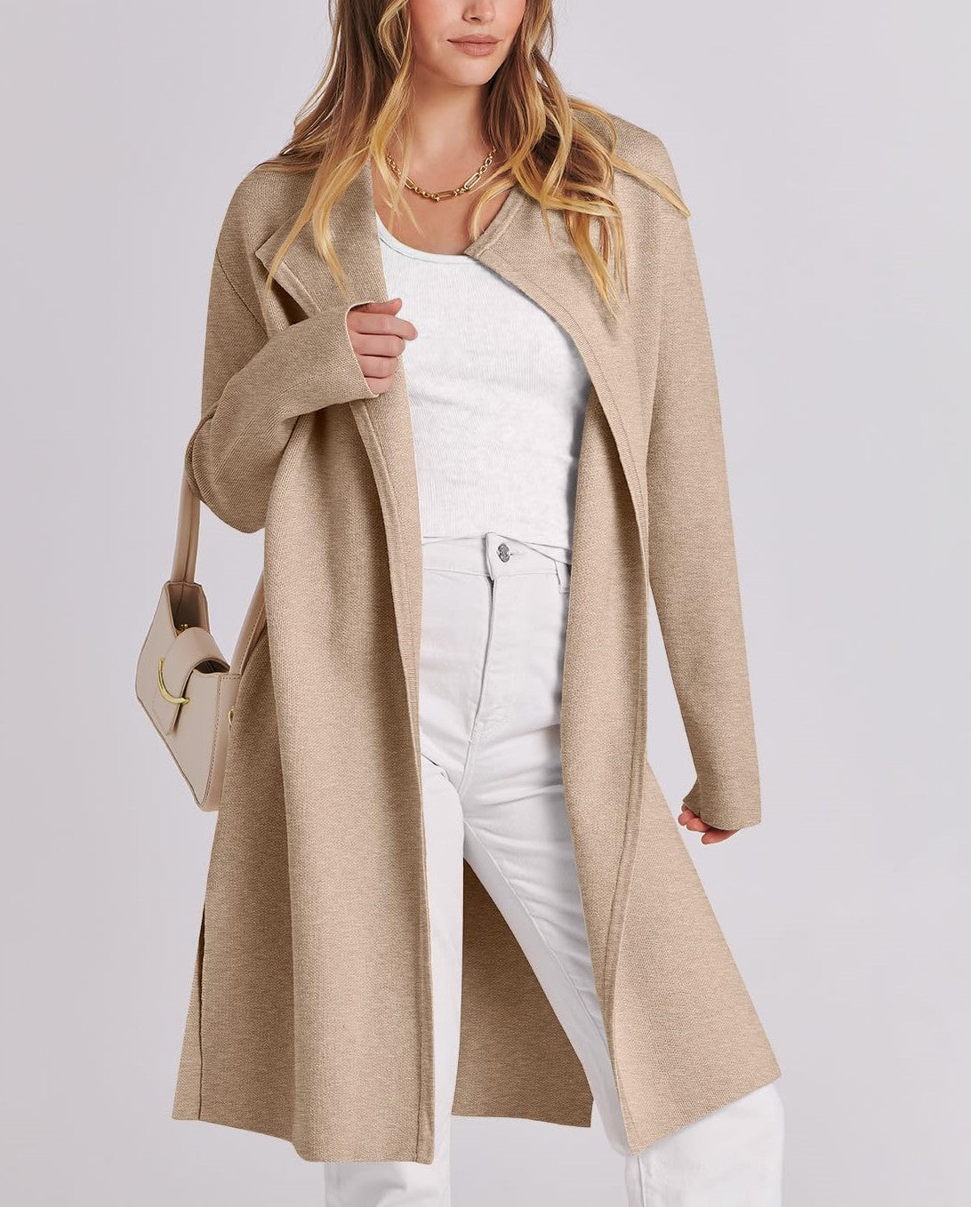 Women's Casual Side Slit Knit Cardigan