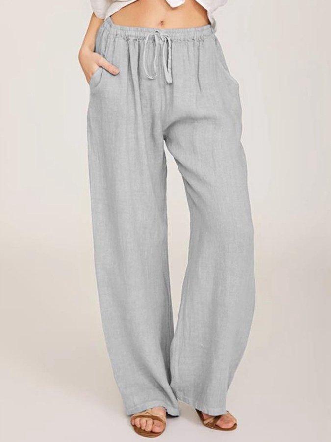 Women's Casual Cotton Linen Lose Trousers
