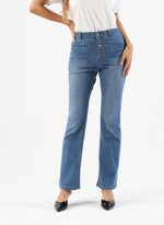 🔥🔥Button Fly Booty Shaping High Waist Flare Jeans