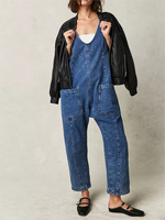 Women's Denim Jumpsuit With Pockets
