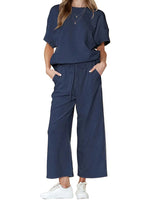 Women's Two Piece Textured Sports Casual Suit