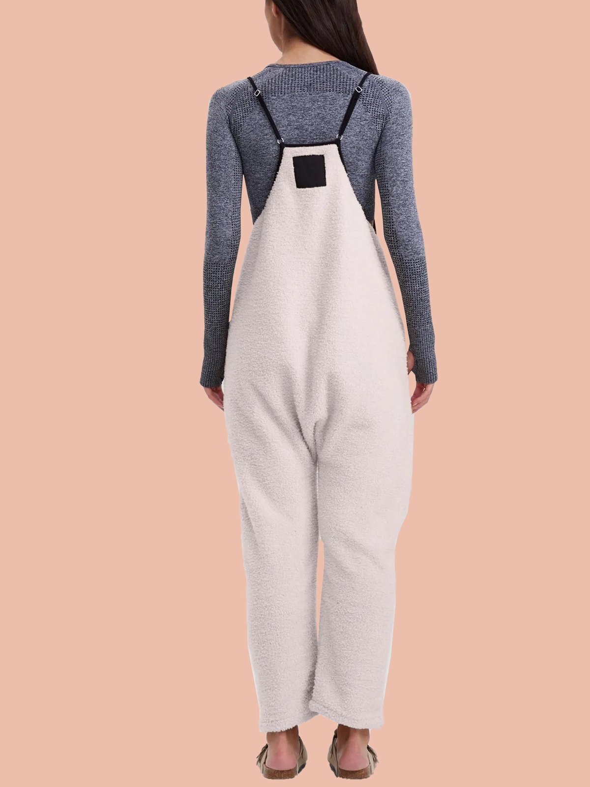 Women's Adjustable Strap Fleece Jumpsuit