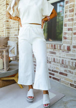 New Textured V Neck Top and Pants Casual Set