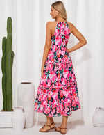 Women's Halter Neck Floral Print Vacation Dress