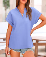 Women's V Neck Loose Flowing Shirt Top