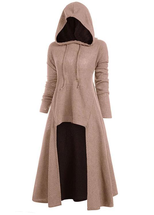 Hooded High Low Drop Shoulder Longline Sweater