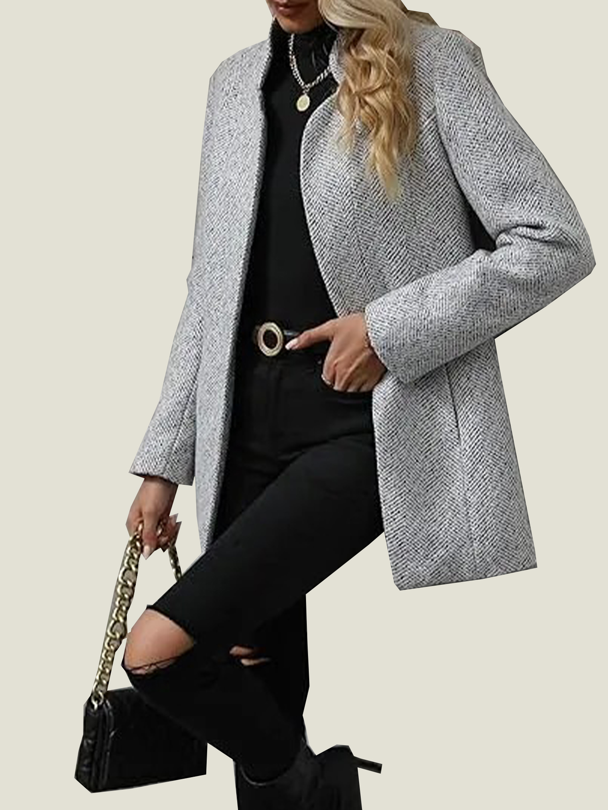 Women's Notch Lapel Casual Blazer Coat