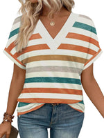 Women's Summer V Neck Short Sleeve Basic T Shirt