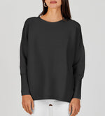 Women's Long Batwing Sleeve Ribbed Knit Sweater