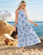 Women's Halter Neck Floral Print Vacation Dress
