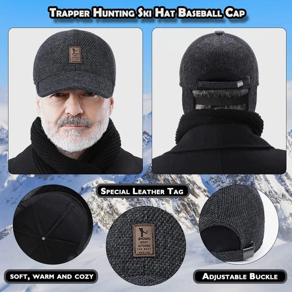 Men's Winter Baseball Cap - With Ear Muffs