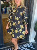 Women's Puff Sleeve Floral Print Mini Dress