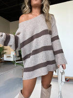 Women's Lightweight Striped Drop Shoulder Sweater Tunic