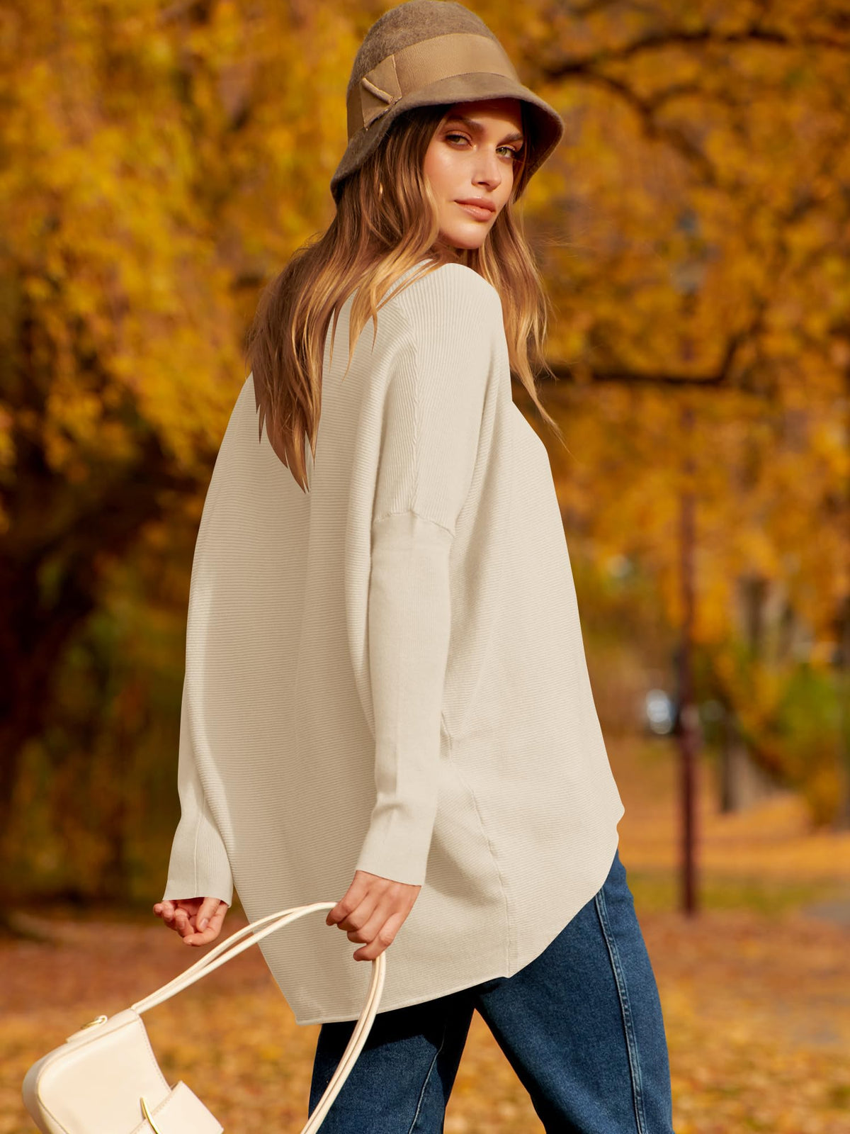 Hot Sale Oversized Dolman Sleeve Knitted Pullover