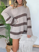 Women's Lightweight Striped Drop Shoulder Sweater Tunic