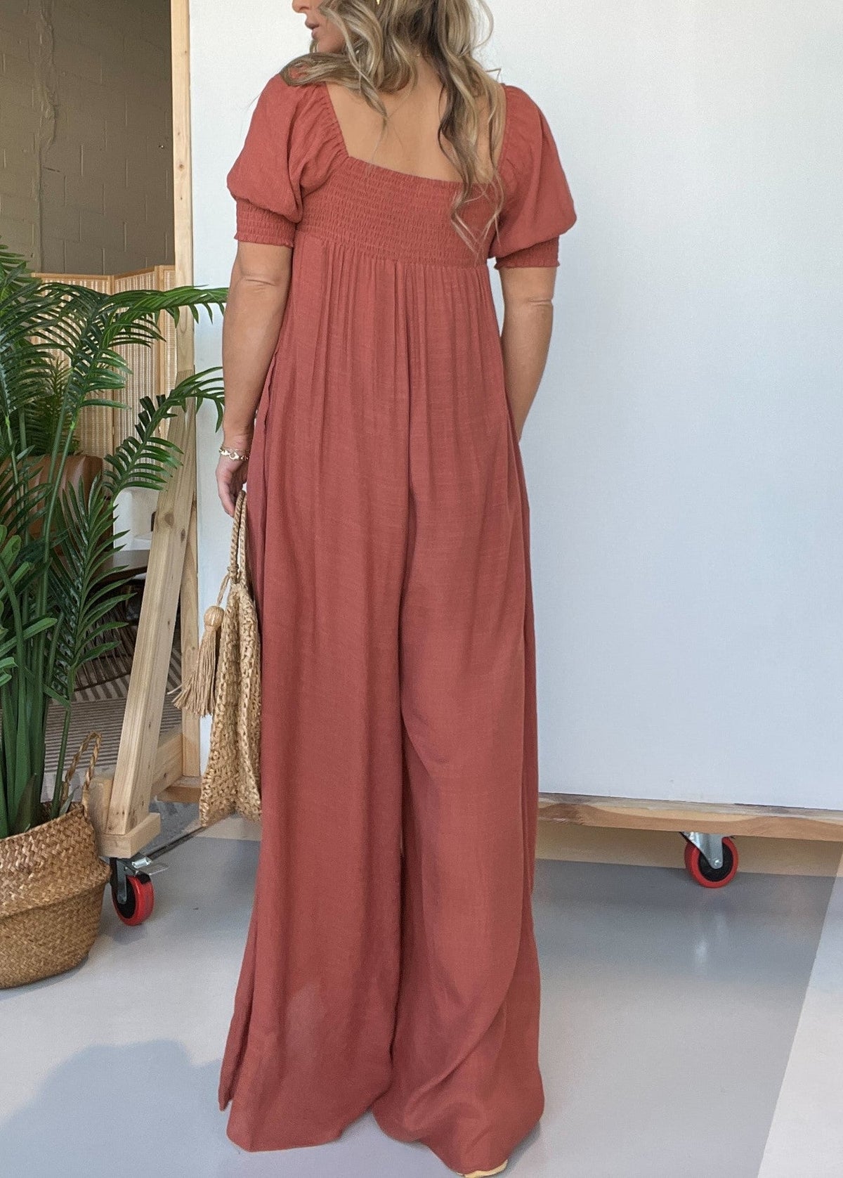New Bubble Sleeve Ruffled Jumpsuit