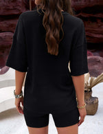 Women's Casual Pullover Top and Shorts Set