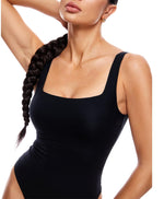Women's Square Neck Sleeveless Thong Bodysuit