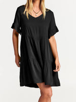 Casual Ruffle A-Line Flowy Mini Beach Dress