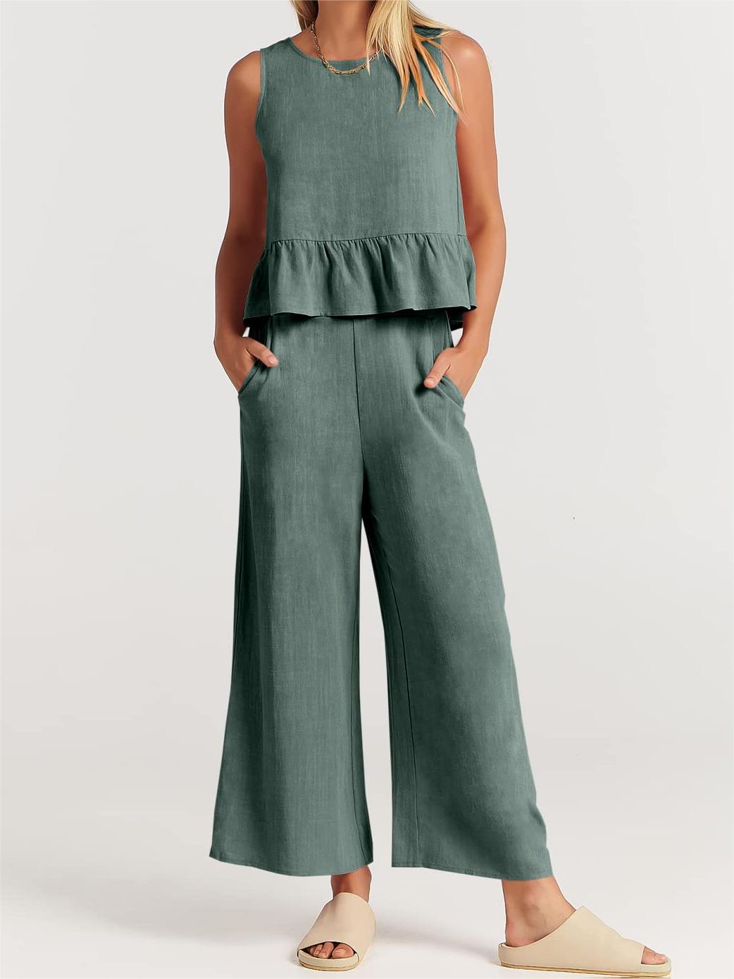 Women's Casual 2 Piece Outfit with Pockets