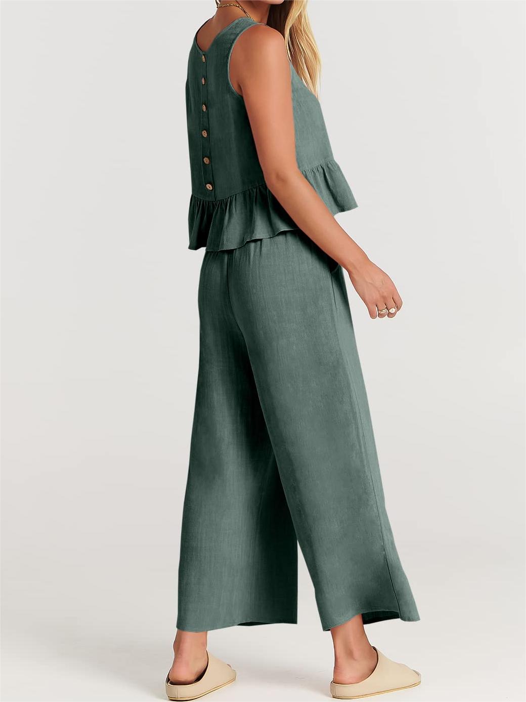 Women's Casual 2 Piece Outfit with Pockets