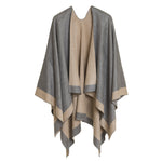 Women's Reversible Shawl Wrap Poncho