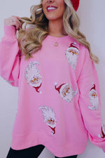 Women's Santa Sequin Patch Sweatshirt