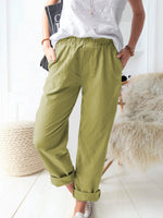 Elastic Waist Cotton Linen Loose Turnip Pants