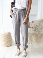 Elastic Waist Cotton Linen Loose Turnip Pants