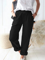 Elastic Waist Cotton Linen Loose Turnip Pants