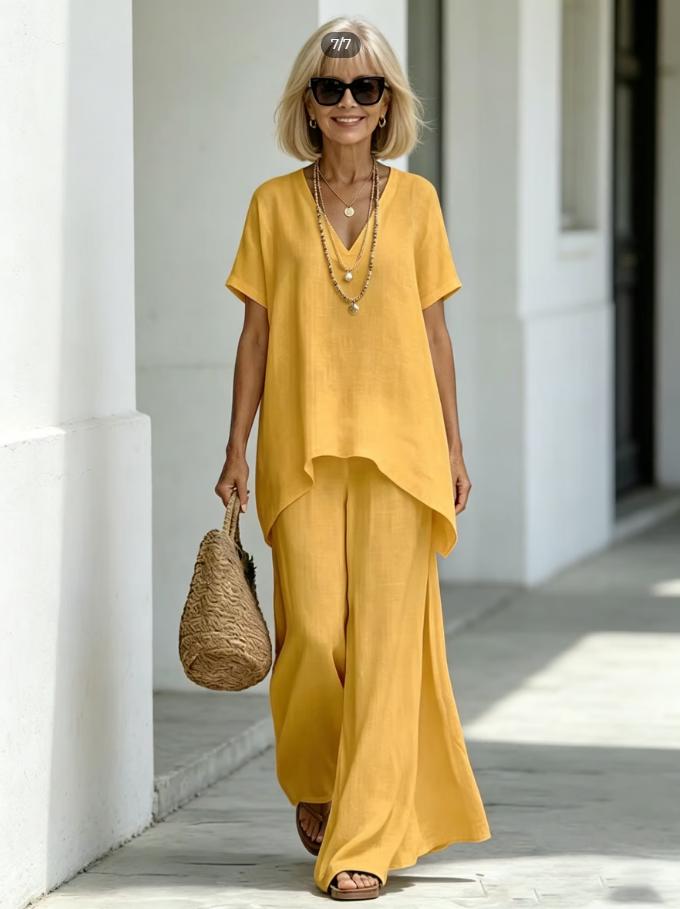 Cotton Linen 2-Piece Casual Outfit Set
