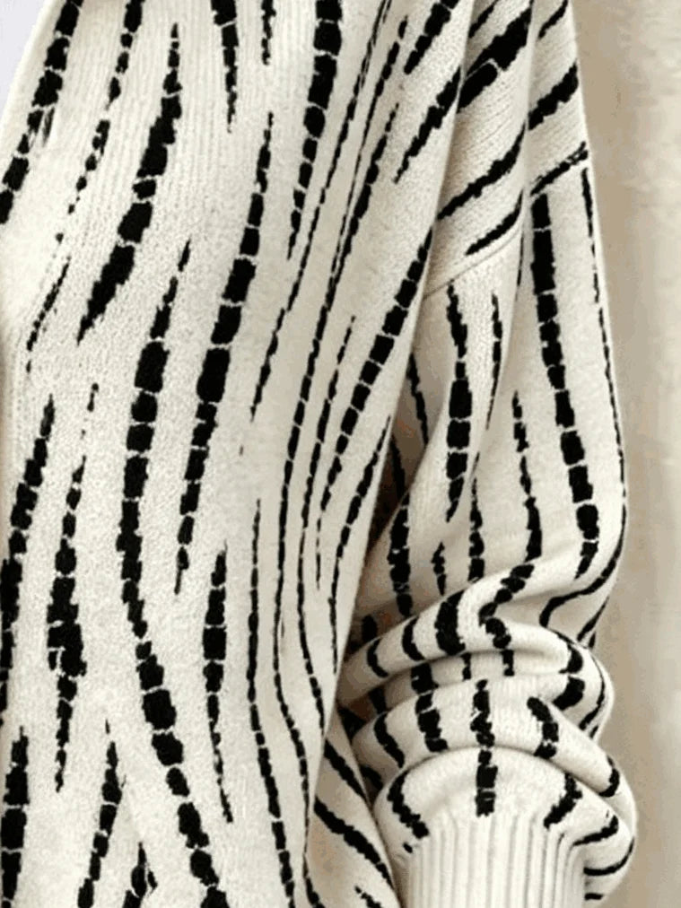 Women Abstract Long Sleeve Comfy Casual Cardigan