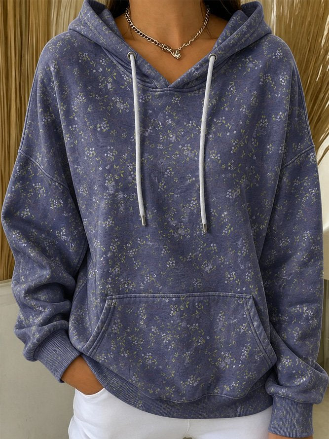 Vintage Floral Hoodie Long Sleeve Hoodie