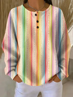 Casual Crew Neck Abstract Sweatshirt Printing