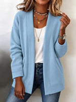 Women Spring/Fall Outerwear Casual Plain Long Sleeve Jacket