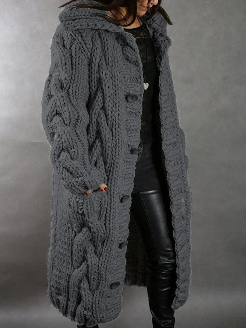 CARDIGAN CHUNKY OVERSIZED STYLE LONG COAT